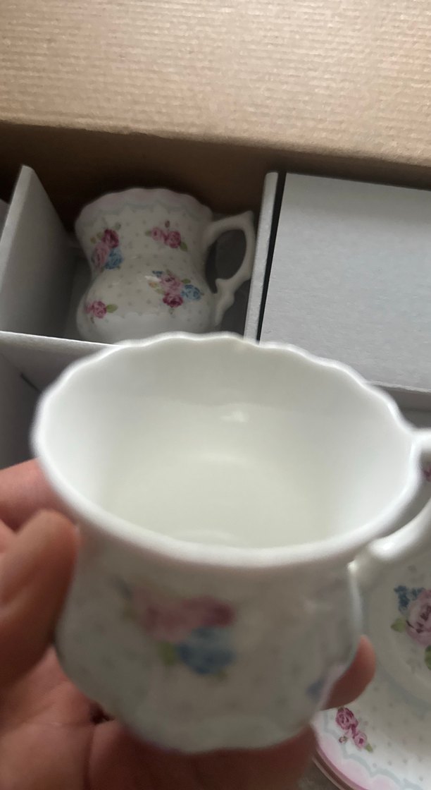 Pastel Çiçek Desenli 6'lı Porselen Kahve Fincanı Seti - Görsel 5