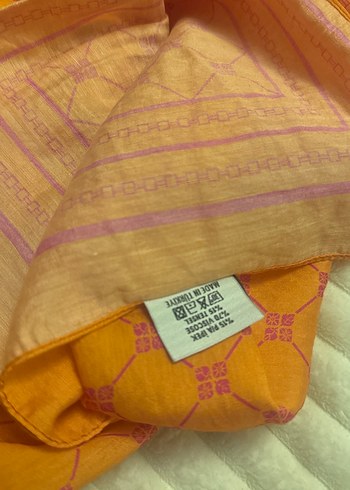 Turuncu Parlak İpek  Bohem Kadın şal - Görsel 4