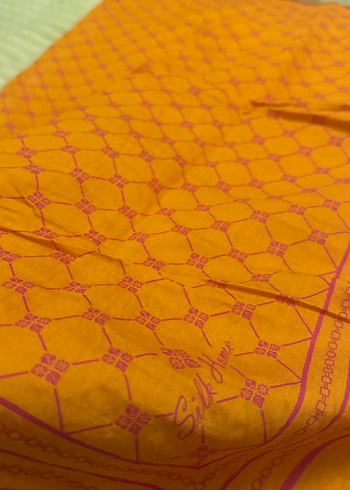 Turuncu Parlak İpek  Bohem Kadın şal - Görsel 2