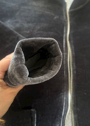 Gri Süet Fermuarlı Kadın Ceket - Görsel 6