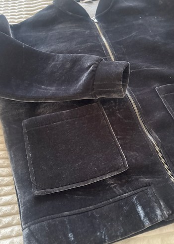 Gri Süet Fermuarlı Kadın Ceket - Görsel 2