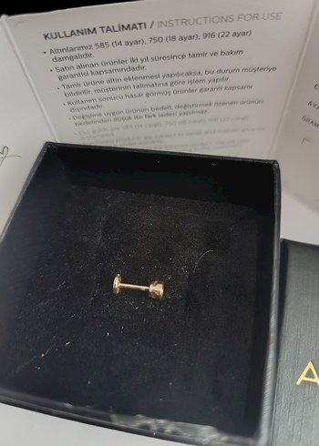 Beden 14 ayar altın tragus küpe