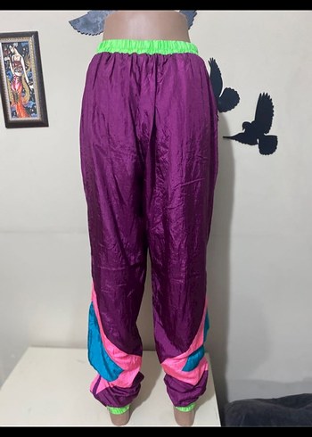 Renkli Mor Rahat Kadın Kumaş Pantolon - Görsel 4
