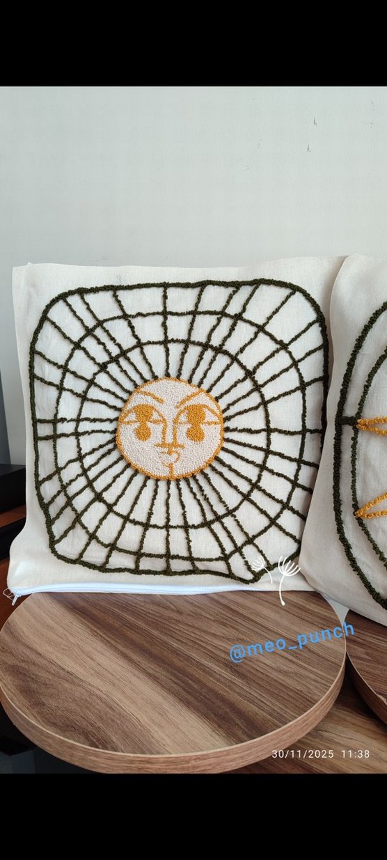 Nakışlı Bohem punch Yastık kılıfı - Görsel 2