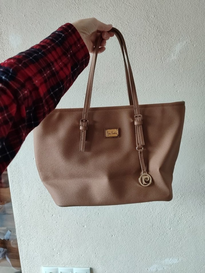 pierre cardin Bej Deri Klasik Kadın Çanta - Görsel 2