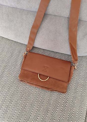 Kahverengi Deri Kemer Detaylı Kadın Çanta - Görsel 2