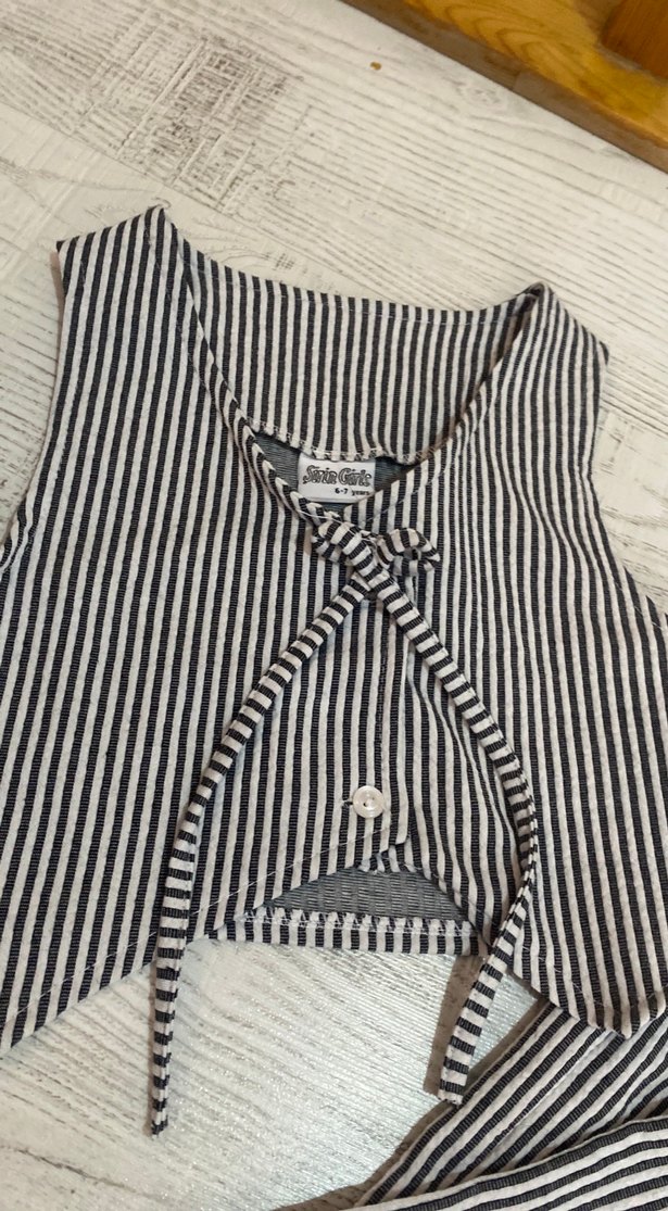 Gri Beyaz Çizgili Piliseli Hamile Eteği - Görsel 2