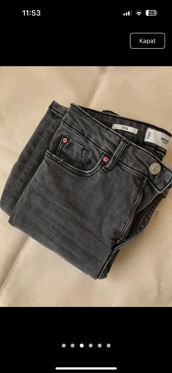 Mango Gri Kadın Denim Pantolon - Görsel 4