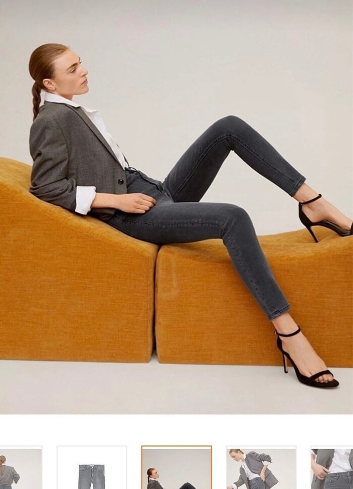 Mango Gri Kadın Denim Pantolon - Görsel 2