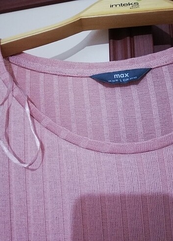 l Beden pembe Renk Triko örgü elbise 