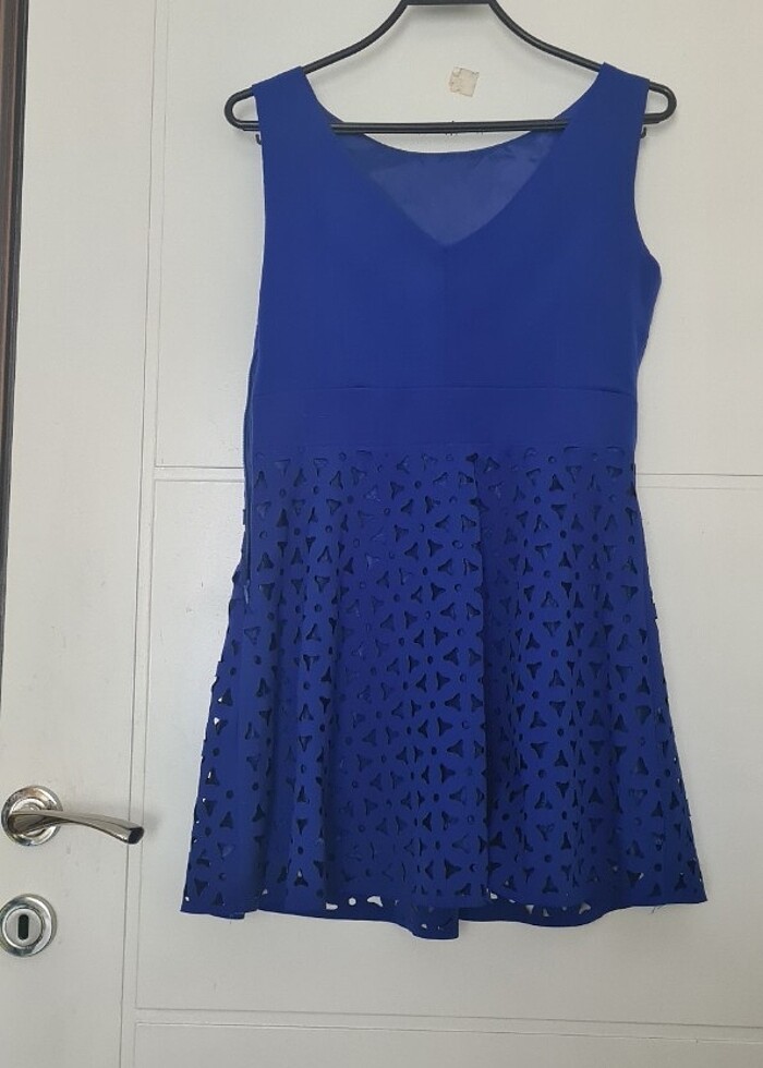 Saks mavisi elbise - Görsel 2