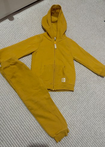 Sarı Kapüşonlu Bebek Eşofman Takımı - Görsel 2