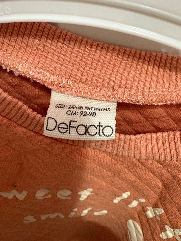 Nakışlı Turuncu Kız Çocuk Sweatshirt - Görsel 3