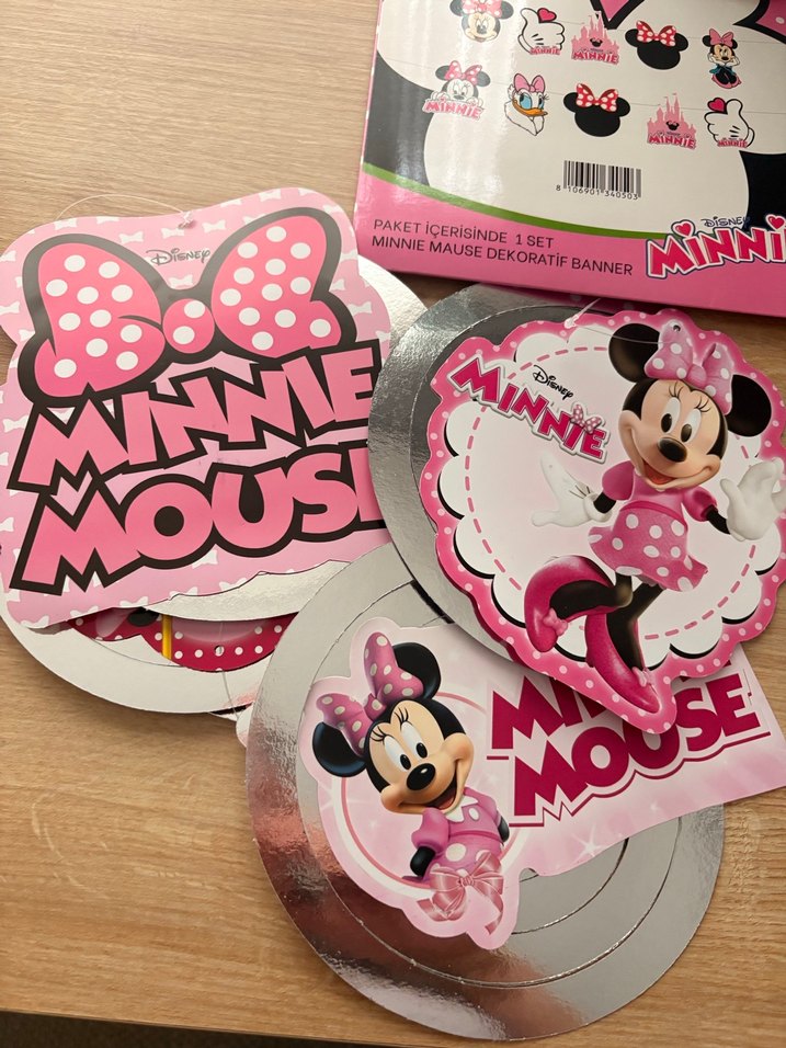 Pembe Minnie Mouse Doğum Günü Süsleri - Görsel 2
