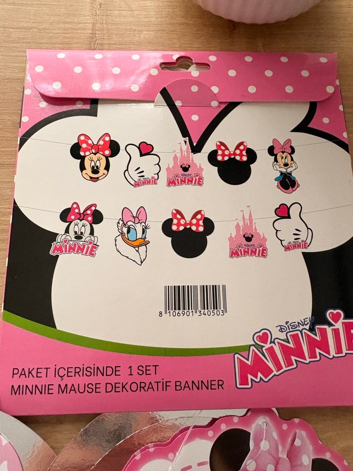 Pembe Minnie Mouse Doğum Günü Süsleri - Görsel 3