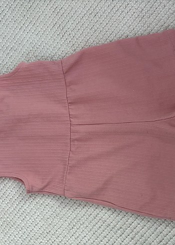 24-36 Ay Beden Kız Çocuk Pembe Pamuklu Düğmeli Tulum