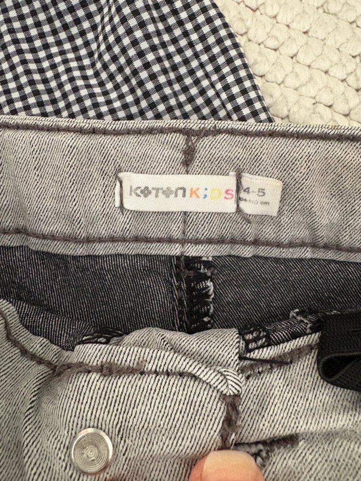 Gri Kareli Fırfırlı Kısa Kollu Bebek Takımı - Görsel 3