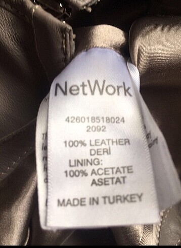 m Beden gri Renk Network deri elbise