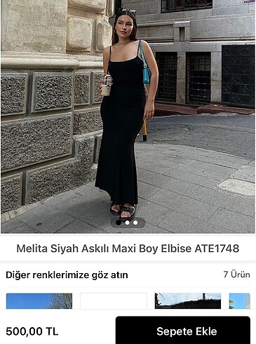Eyyo siyah askılı maxi boy elbise
