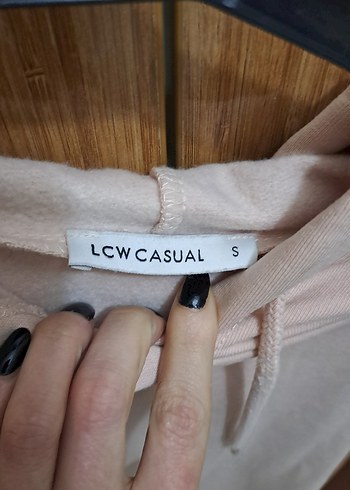 Toz pembe Kapüşonlu Rahat Kesim Sweatshirt - Görsel 2