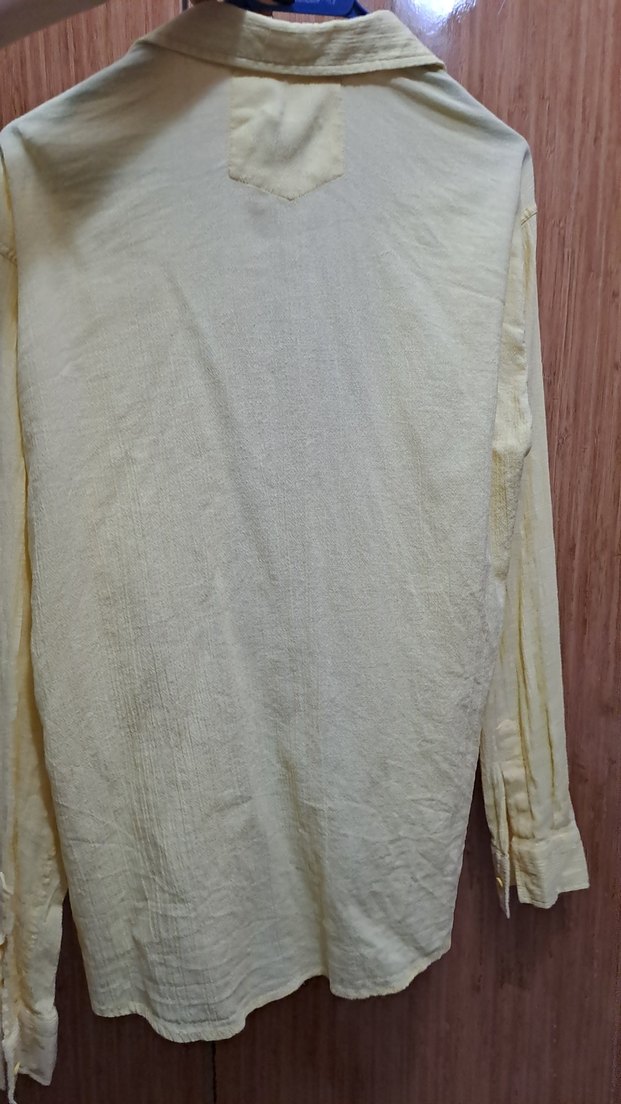 Sarı Keten Kadın Gömlek - Görsel 3