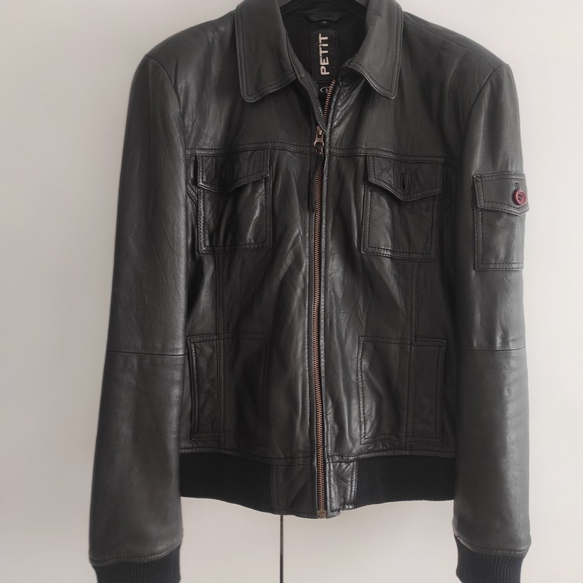 Kadın Siyah Deri Biker Ceket - Görsel 4