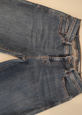 Kadın Mavi Normal Boy Denim Jean İspanyol paca - Görsel 2