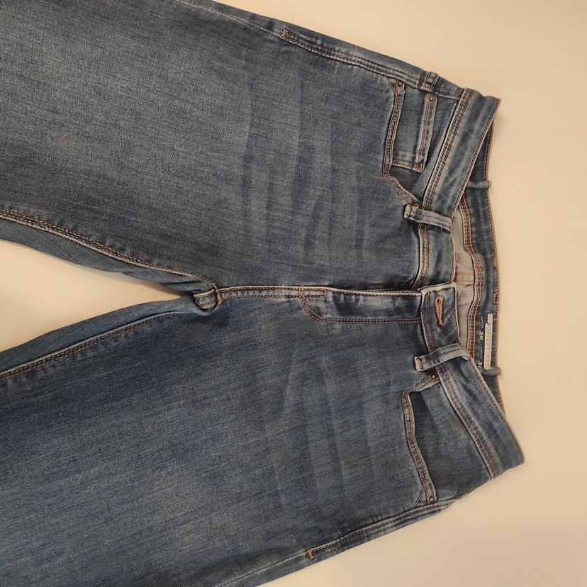 Kadın Mavi Normal Boy Denim Jean İspanyol paca - Görsel 2