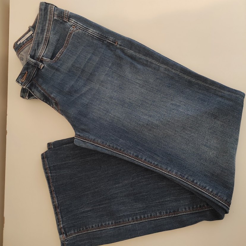 Kadın Mavi Normal Boy Denim Jean İspanyol paca - Görsel 3