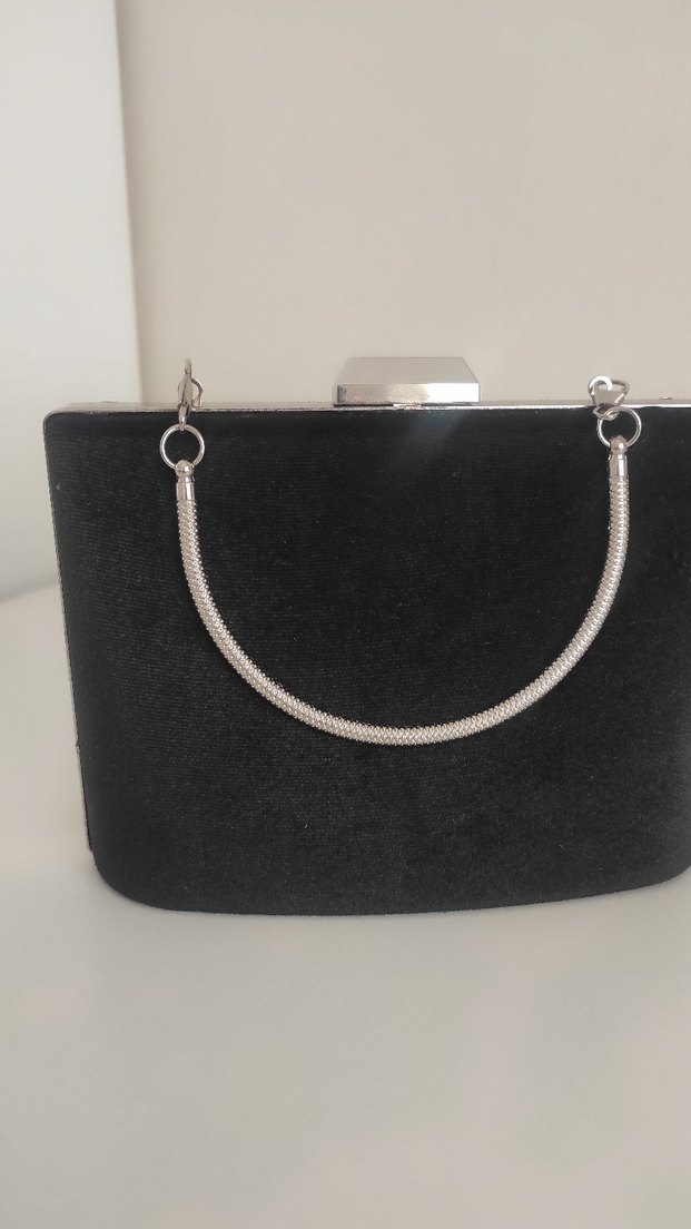 Kadın Siyah tel kırma Portföy Çanta - Görsel 2