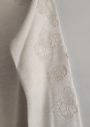 Dantel Detaylı Bej Kadın Sweatshirt - Görsel 3