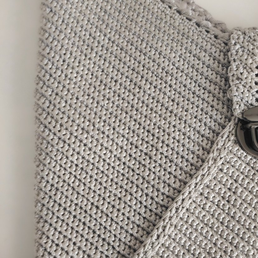 Gri Örgü Kadın Çanta - Görsel 3