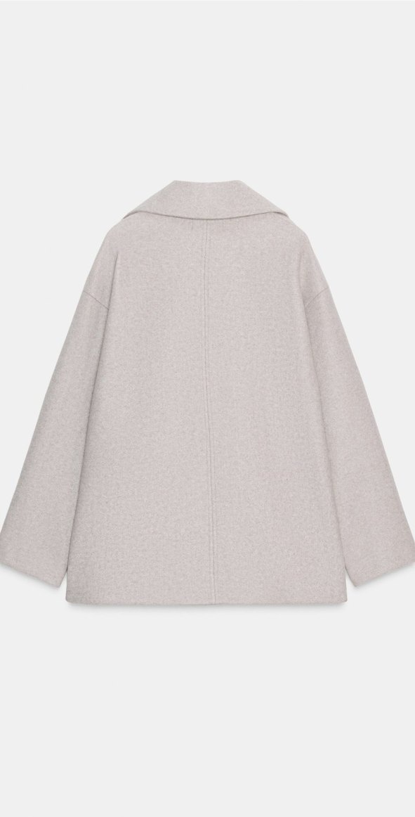 Gri Kısa Düğmeli Kaban - Görsel 2