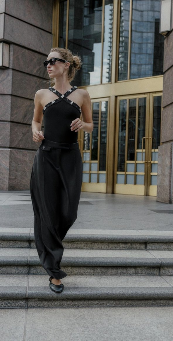 Siyah Askılı bluz - Görsel 2