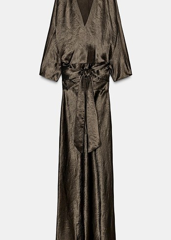 Kadın Kahverengi Uzun Avant-Garde Elbise - Görsel 7