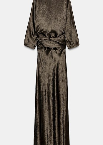 Kadın Kahverengi Uzun Avant-Garde Elbise - Görsel 9