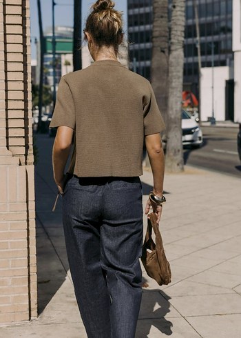 Kemerli chino  Kadın Kot Pantolon - Görsel 3