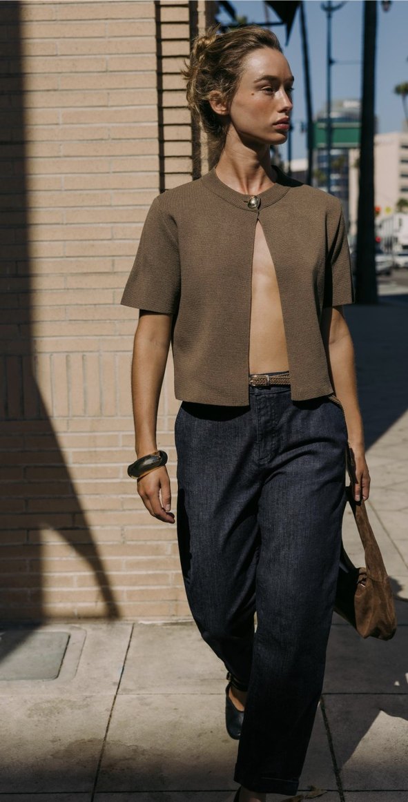 Kemerli chino  Kadın Kot Pantolon - Görsel 2