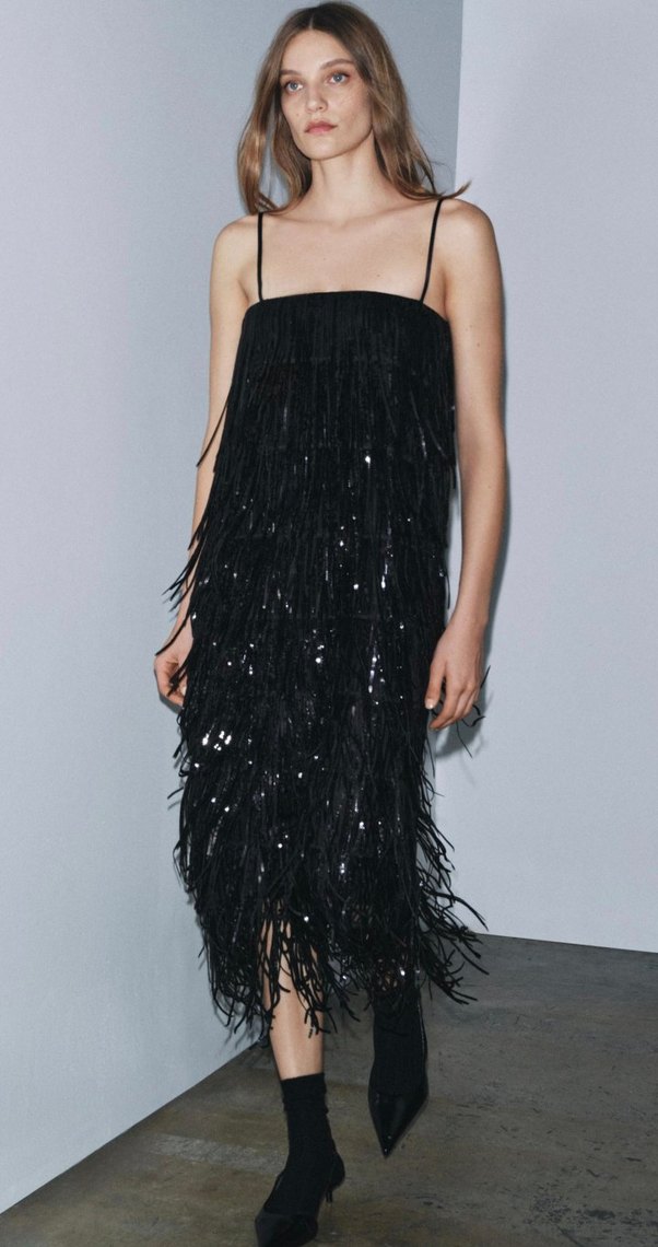 Siyah Drapeli Uzun Elbise - Görsel 2