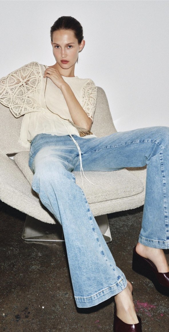 vanilya rengi Dantel Detaylı Bohem Kadın Bluz - Görsel 5