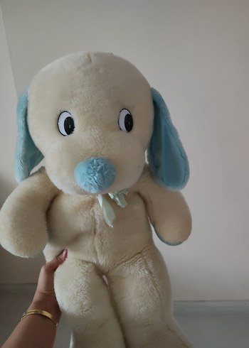 2K Bej ve Pastel Mavi Peluş Oyuncak Köpek