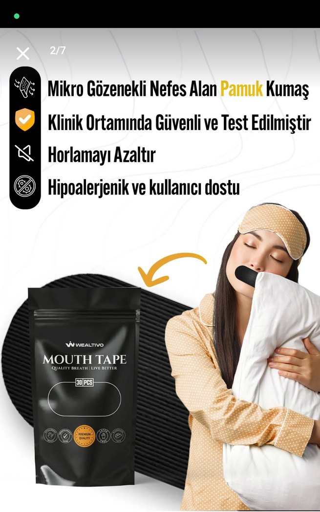 Wealtivo Ağız Bandı 30 Adet - Görsel 2