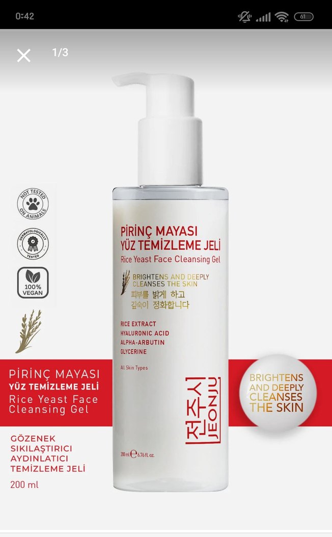 Pirinç Mayası Yüz Temizleme Jeli - Görsel 2