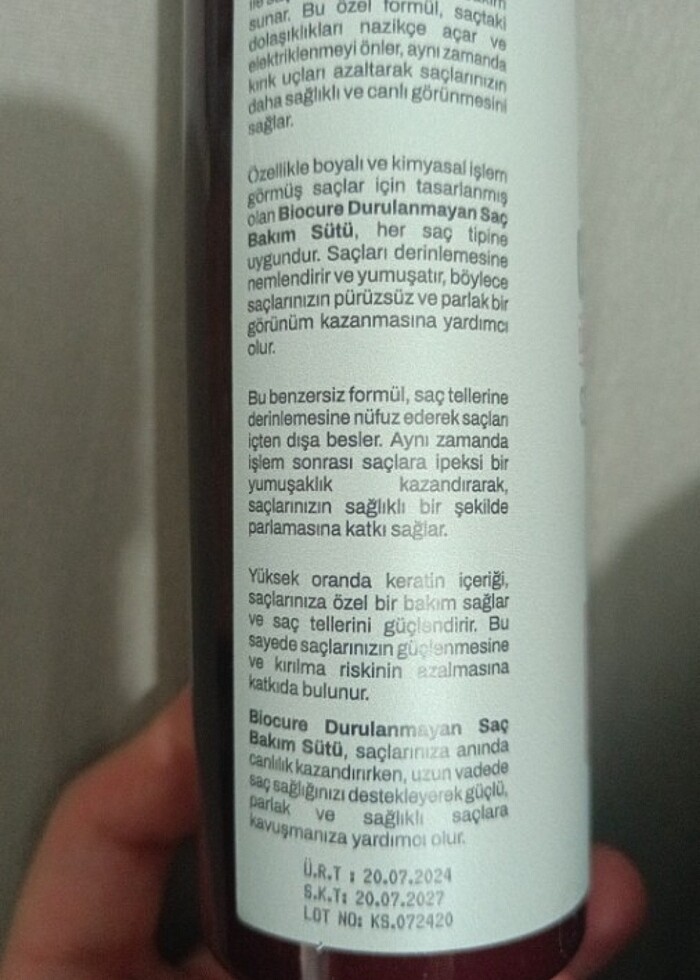 Keratin saç bakım sütü  - Görsel 2