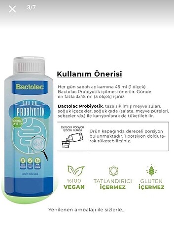 Bactolac Sıvı Probiyotik  - Görsel 2