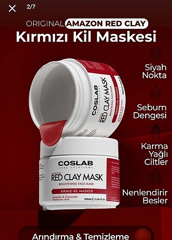 Coslab Kırmızı Kil Maskesi  - Görsel 2