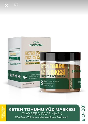 Biozomal Keten Tohumu Yüz Maskesi 100 ml