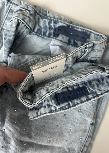 LC Waikiki Nakışlı Gri Loose Fit Kadın Kot Pantolon