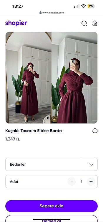 m Beden Kuşaklı elbise