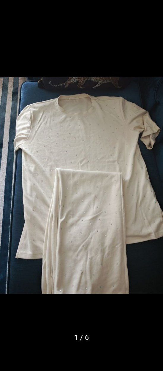 Beyaz Kısa Kollu Hamile Pijama Takımı - Görsel 2